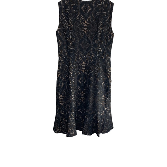 BCBG MAXAZRIA  Chrystal women’s black & beige lazer cut sleeveless dress size 12 - Picture 2 of 15
